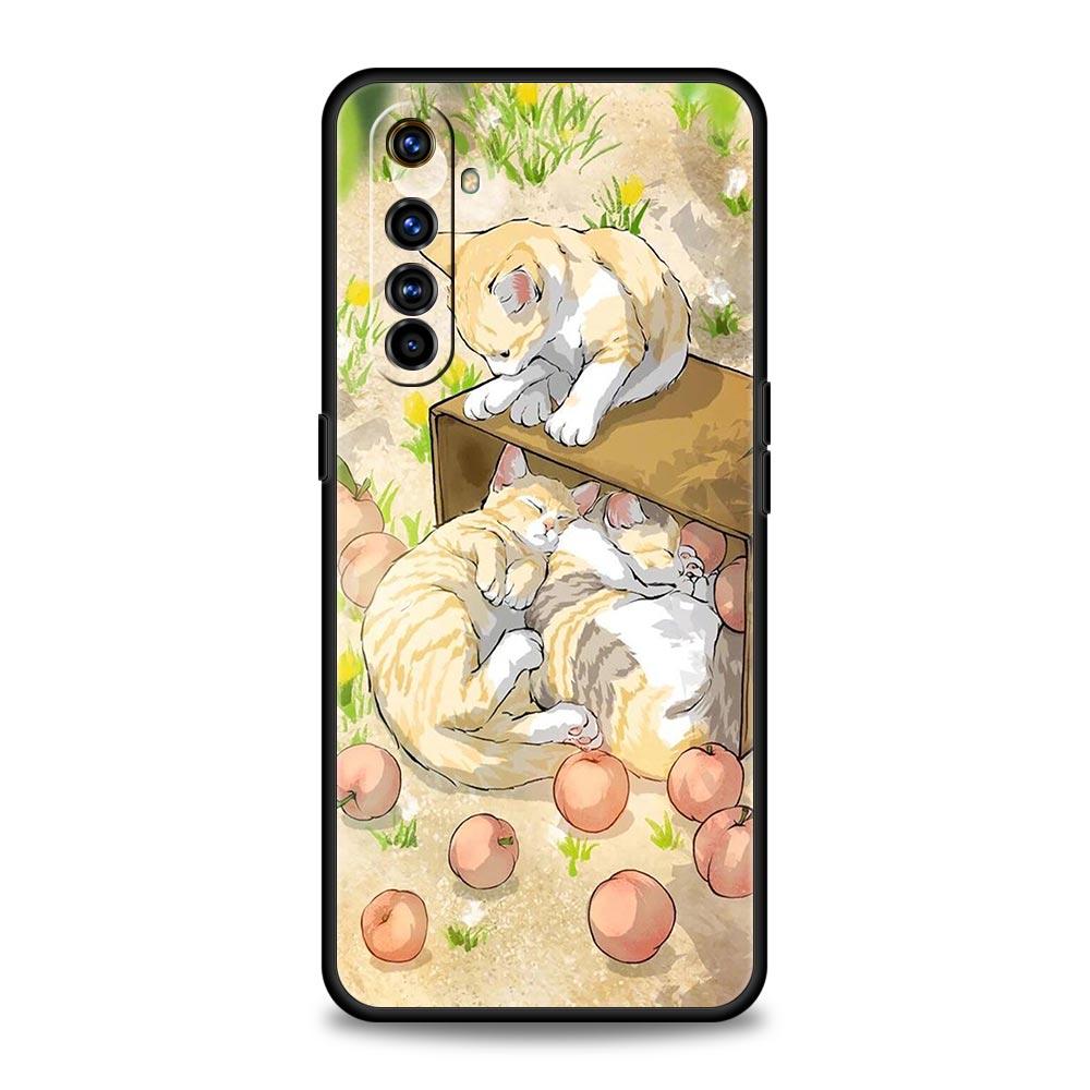 Fashion Lovely Cats For Realme GT Neo2 3 Phone Case Cover For Realme 9 8 7 6 GT2 Pro Plus 5G 8i 9i C3 C21 C11 C25 C35 C21Y Coque