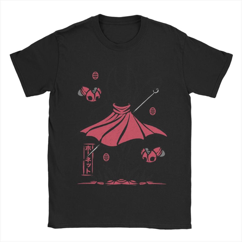 Vintage Hollow Knight Silksong Hornet Pánská bavlněná trička s kulatým výstřihem Trička s krátkým rukávem Oblečení plus size