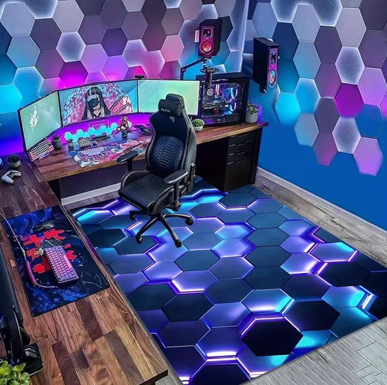 Modern Gradient Color Gradient Floor Mat Suitable for Gaming Rooms Living Rooms Bedrooms with Carpet Modern Floor Decoration 40X60cm