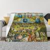 Hieronymus Bosch Jardin des Délices Affiche Couverture Couverture Polaire pour Maison Chambre Extérieur Jetés Couvre-lit Couette