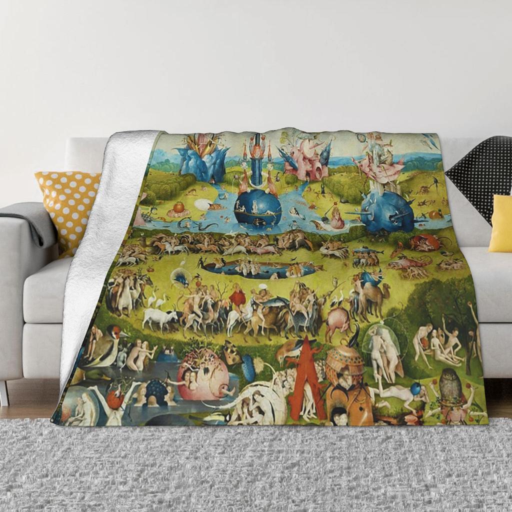 Hieronymus Bosch Jardin des Délices Affiche Couverture Couverture Polaire pour Maison Chambre Extérieur Jetés Couvre-lit Couette
