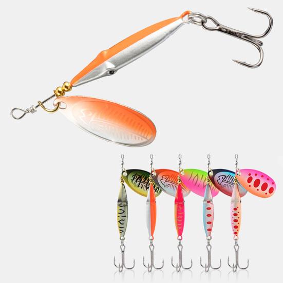 5Pcs 8.5CM/9G Inkfish Spinner Blade Lure with Hook Metal Spinnerbait Rotating Lure Freshwater Crap Bass Pike Walleye Fishing Accessories