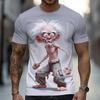 Summer Round Neck 3D Cartoon Grumpy Old Man Graphic Print Top Fashionable Casual Short Sleeved Men's T-shirts