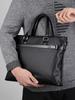 Men's Large Capacity Soft Leather Business Briefcase - A4 Shoulder and Crossbody Computer Bag