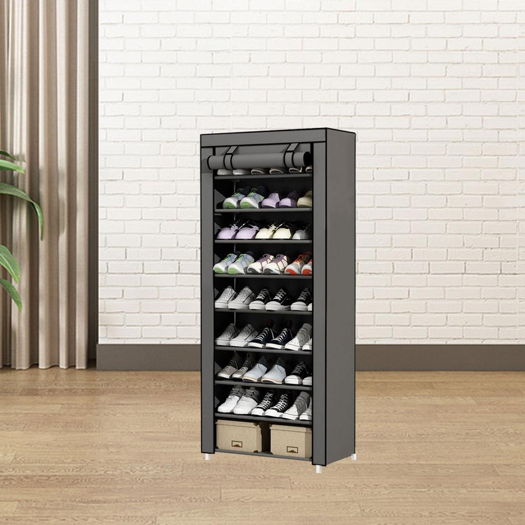 6/8/10 Layers Shoe Rack Heavy Duty Shoes Shelf Dustproof Shoe Storage Cabinet Space Saving Large Capacity Multi Layer