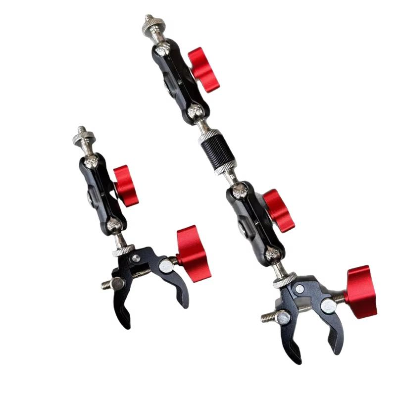 1Set Photography Accessories Camera Metal Super Clamp With Double Ball Head Magic Arm For  Monitor Light Mic Phone Mount