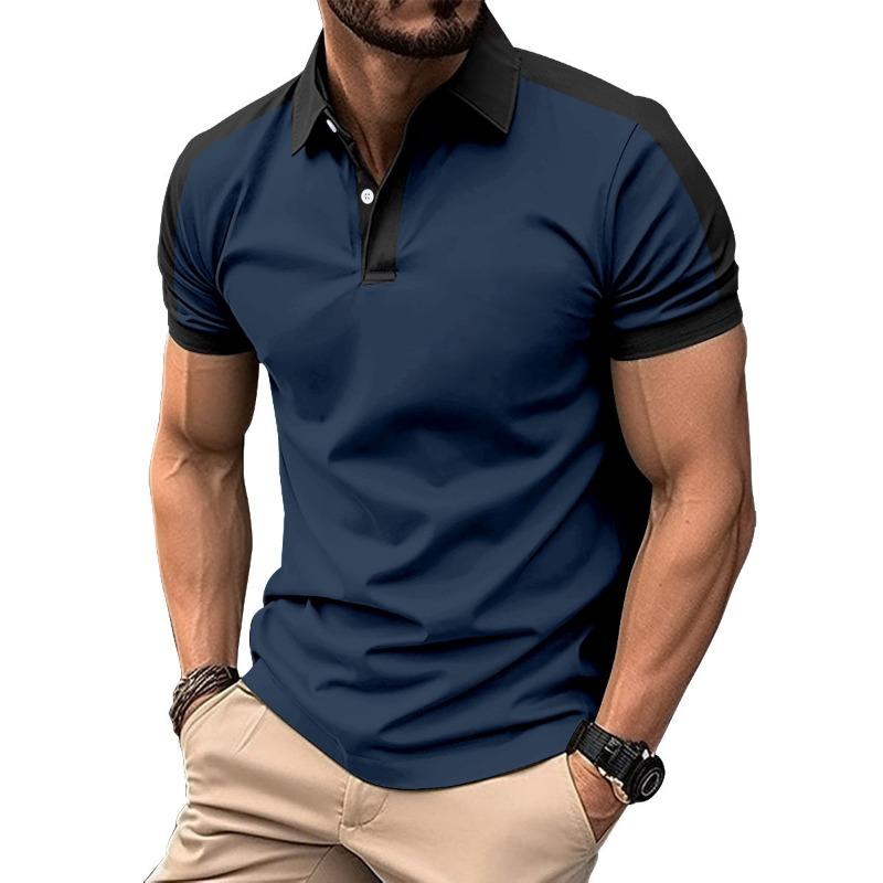 Men's Collar Fashion Twill Cotton Men's Short Sleeved T-shirt POLO Shirt