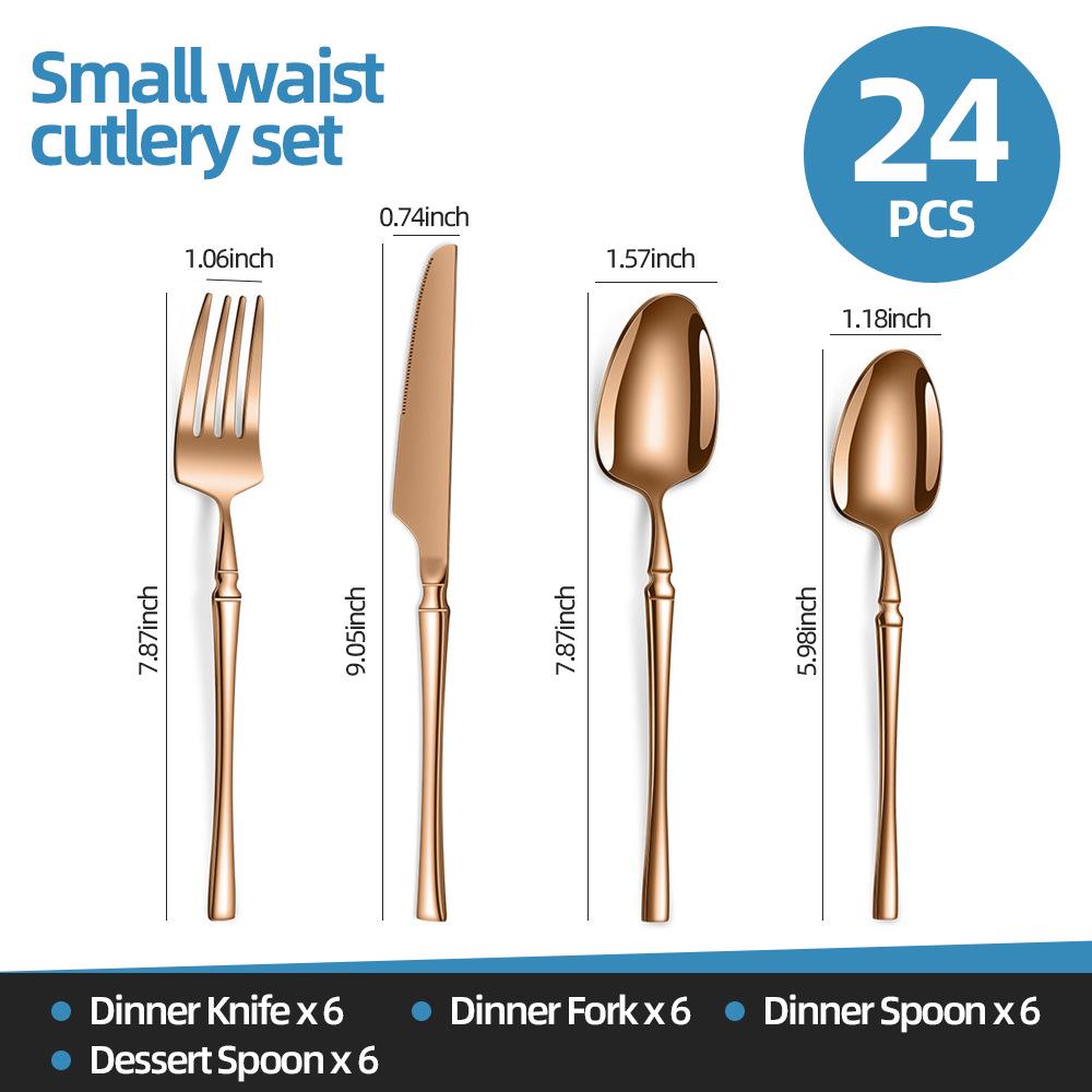 Nowoczesny Zestaw Sztućców ze Stali Nierdzewnej 2025: Kolekcja 24/30 sztuk noży, widelców i łyżek dla hoteli i restauracji zachodnich.