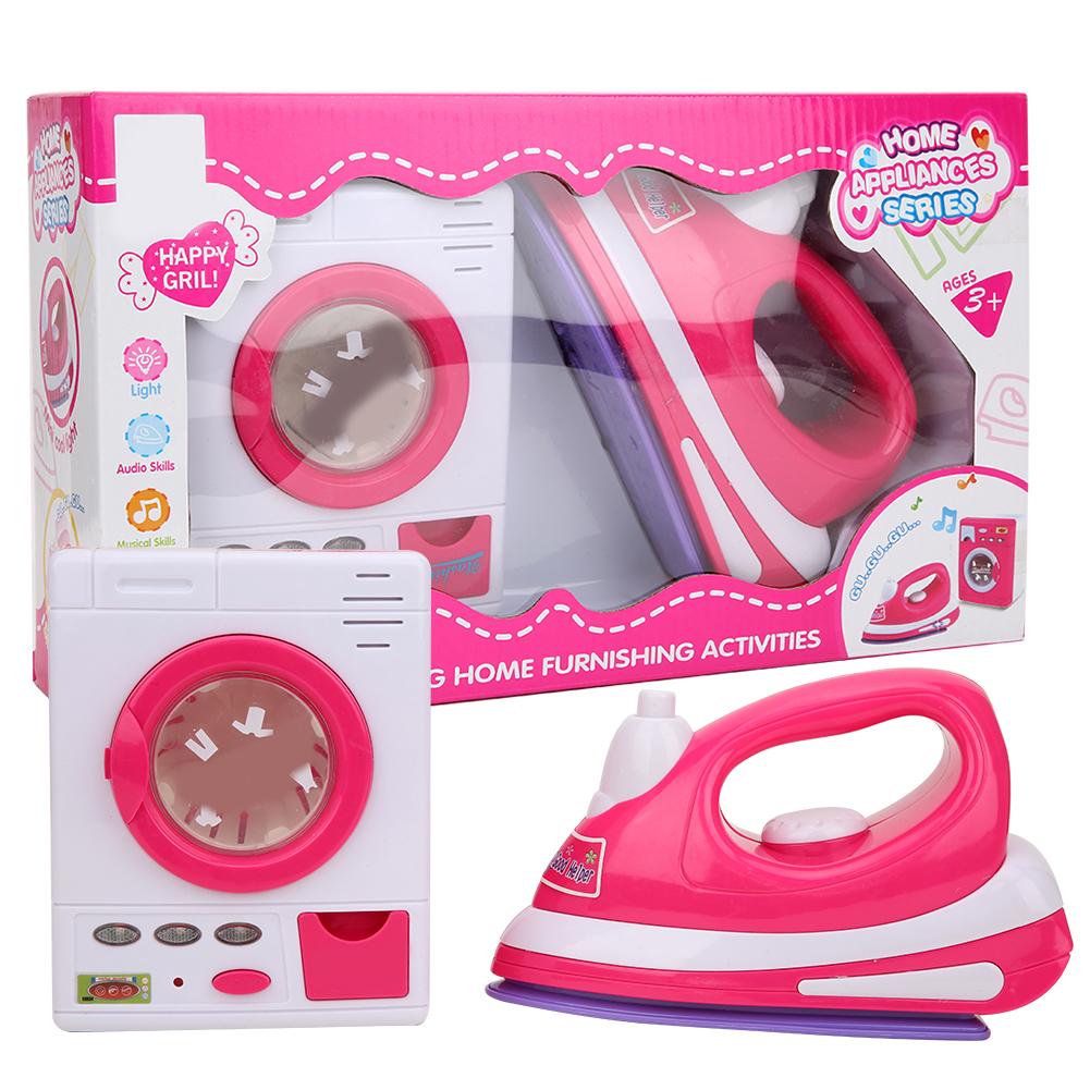 Simulation Electric Iron Washing Machine Household Appliance Educational Toys Play House Toy