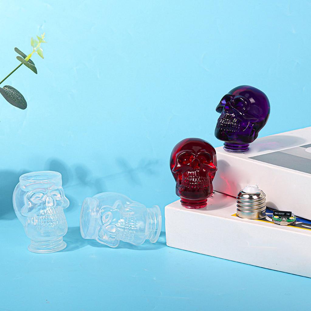 Molde de silicone DIY Caveira para lâmpada de cabeça Base de lâmpada Pavio Cristal Resina Epóxi Molde para DIY Artesanato Artesanal Decoração de casa