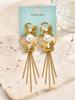 Exaggerated Vintage Gold Color Butterfly Tassel Earrings, 18K Gold Plated Stainless Steel Dangle Drop Earrings Women's Jewelry