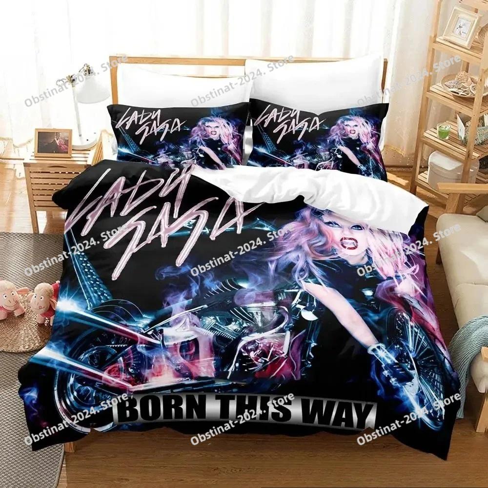 3D-Druck Lady Gaga Bettwäsche-Set Bedruckte Bettbezug Kissenbezug Einzel Doppel Stil Queen King Size Sets Heimtextilien