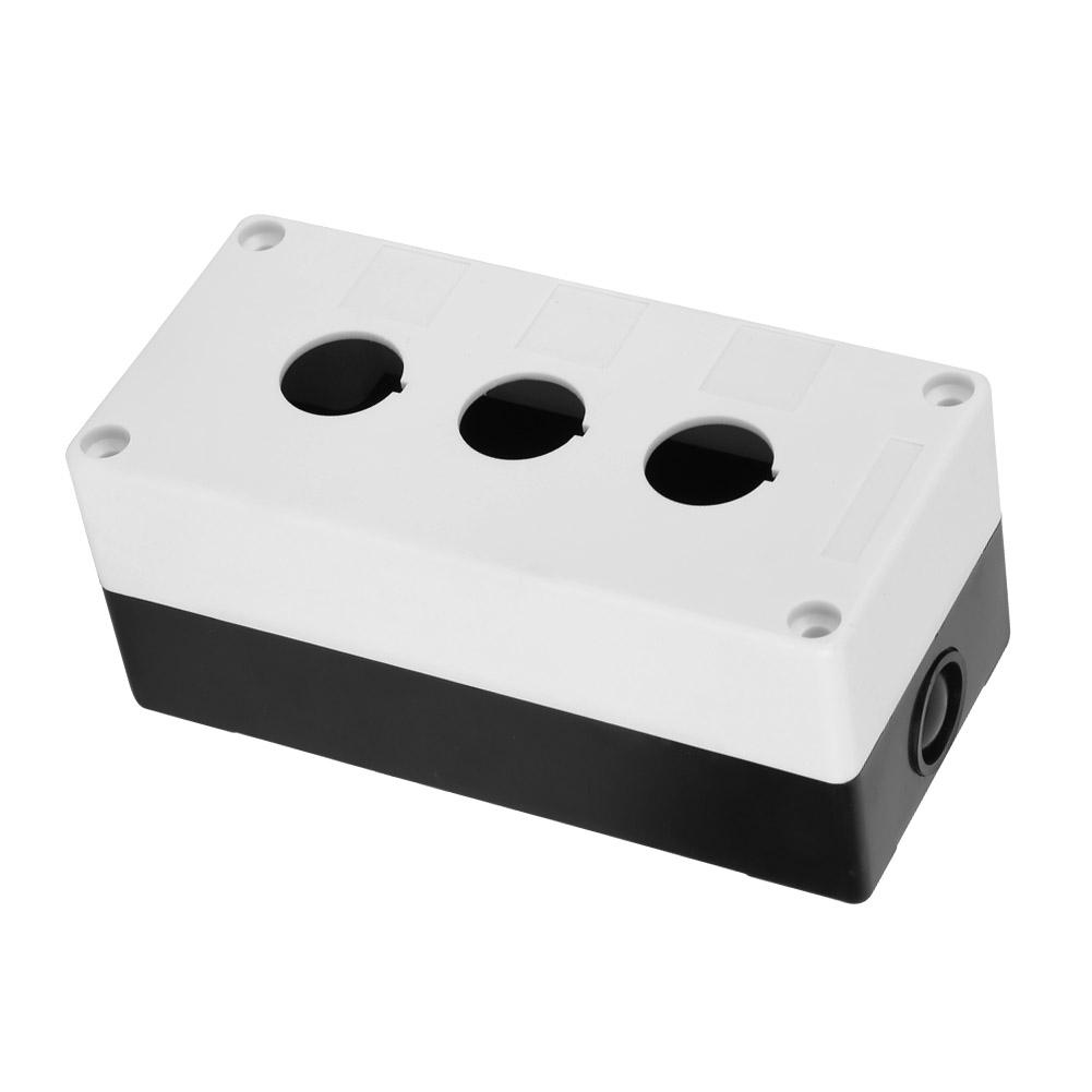 BX3 22mm Interruttore a Pulsante a Tre Fori Scatola di Protezione di Controllo Custodia Impermeabile (bianca)