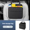 Fit PU Leather Car Trunk Organizer - Double-Layer Storage Bag with Large Capacity, Diamond-Patterned Design for Rear Seat & Vehicle Interior