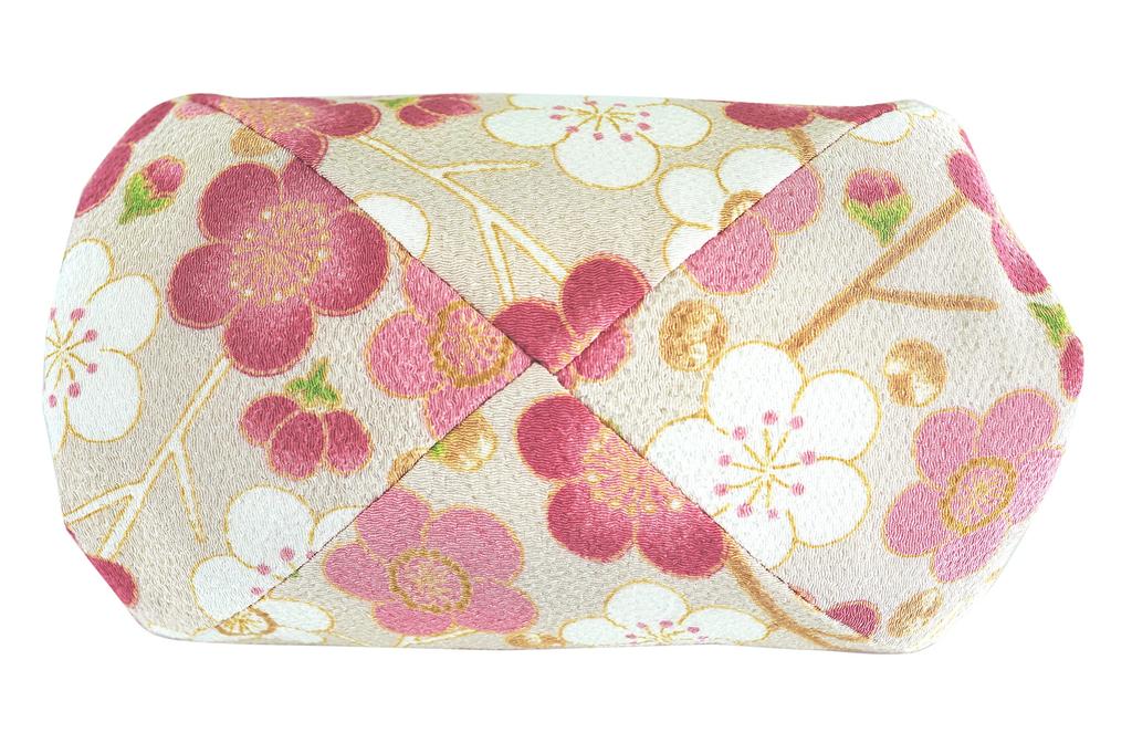 Wa KOMONO Komon Kobo Uni Hergestellt in Futago Chirimen Japanisches Muster Kosmetiktasche Pflaume Einheitsgröße (0105-4) Seni, Japan, [Moderne Blüte/Rosa],