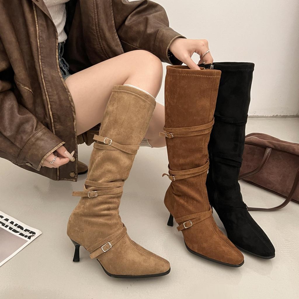 Women's British style long fashion hundred soft elastic comfortable ankle boots shock absorption non-slip casual sports Martin boots