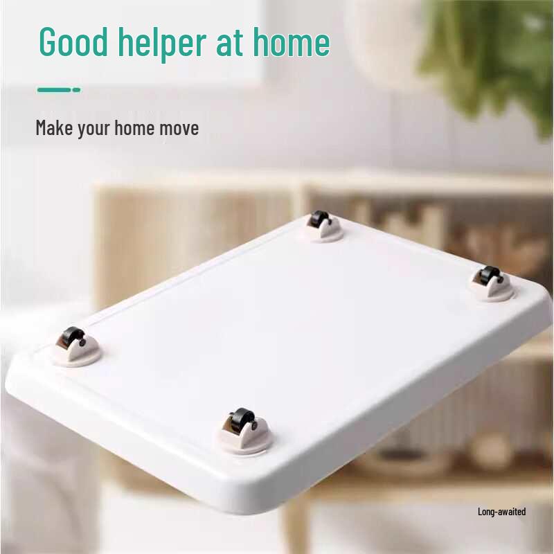 Adhesive Caster Wheels for Under-Bed Storage Organizer and Trash Can