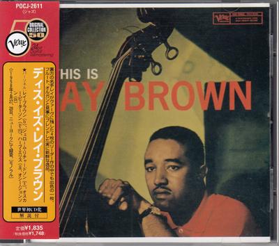 CD RAY BROWN - This Is Ray Brown POCJ2611 Verve Records 1998 Japan ObiJazz Used