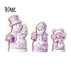 Unique Christmas Tree Hanging 3PCS Snowman Wooden Ornaments, Decorative Cute Festive Figures, Handcrafted Solid Wood Ornaments High-definition