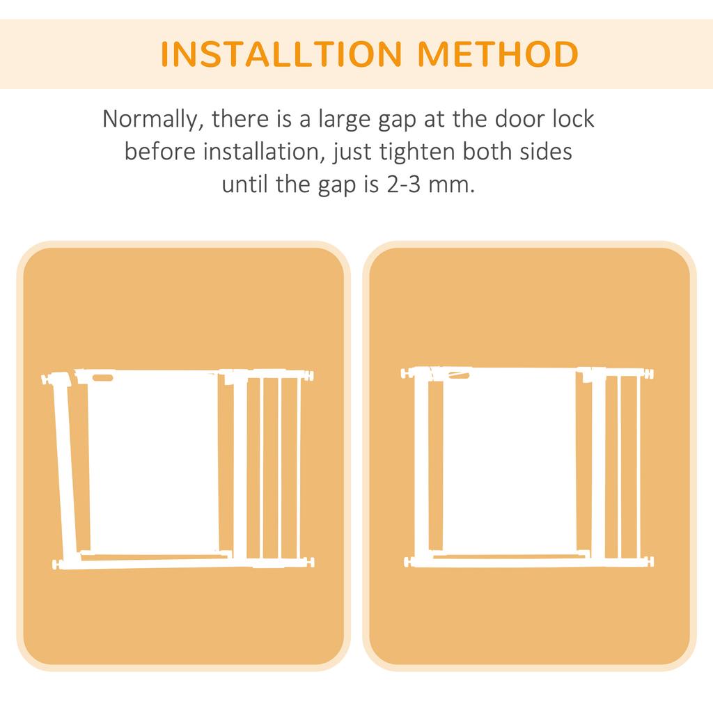 Pet Safety Gate, for Doorways, Staircases, Hallways, with Extensions Kit, 75-103cm - White