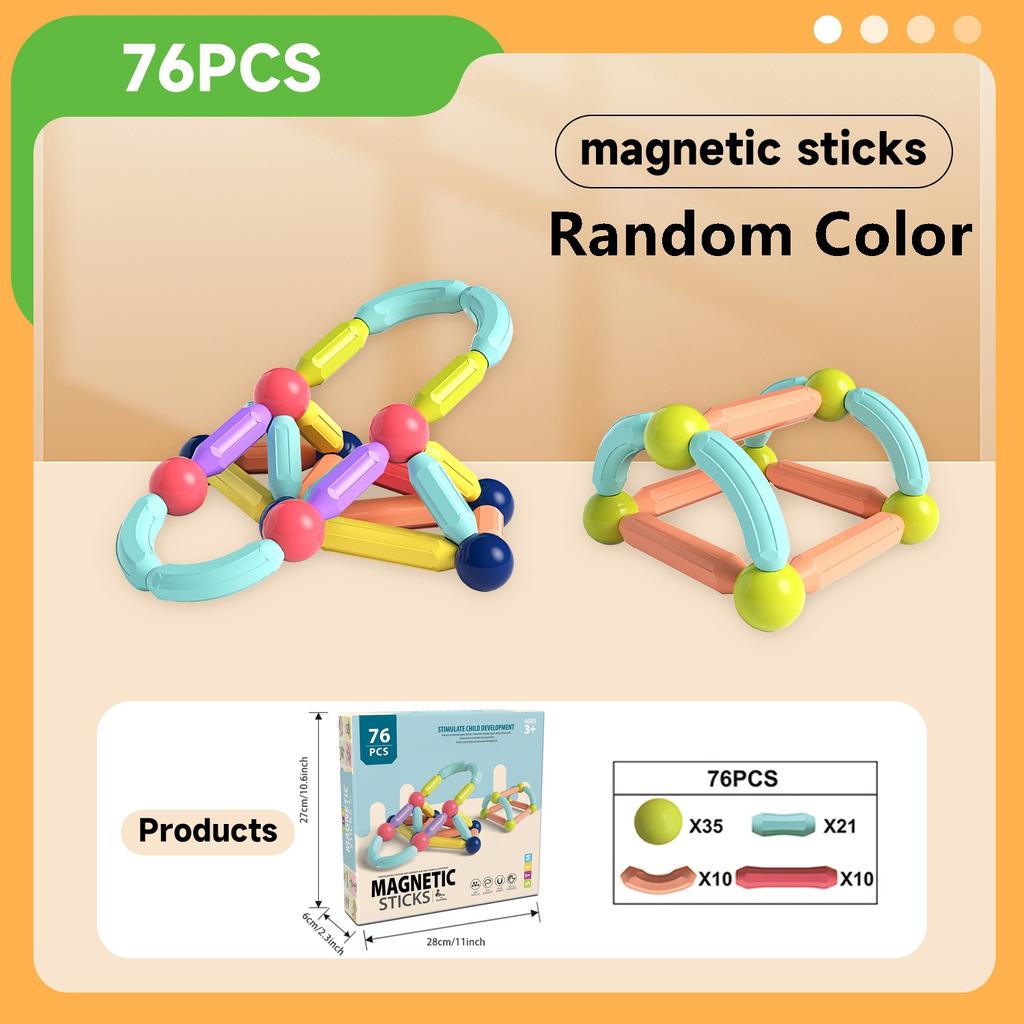 Variety Magnetic Rod Set Magnetic Sheet Building Block Particle Assembly Early Education Educational Strong Magnetic Toy Gift