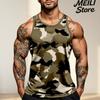 Camouflage Grafik Ärmelloses T-Shirt für Herren 3D-Druck Sommer Neu Sport Fitness Weste Outdoor Freizeit Mann Fitnessstudio Kleidung Schnelltrocknend
