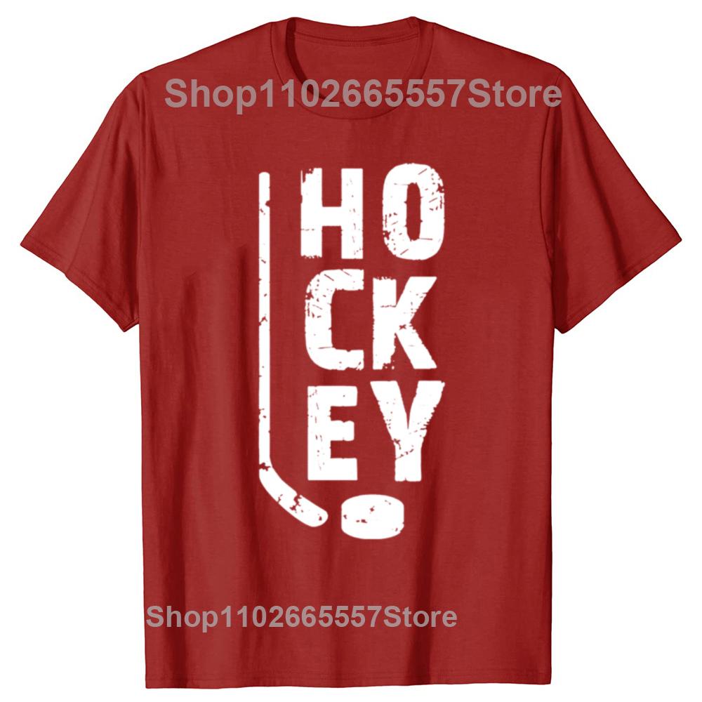 Funny Ice Hockey Player Gift Hockey Son Hockey Dad Graphic Tshirt Men Fashion Casual Tshirt 100 Cotton Loose Oversized T Shirt