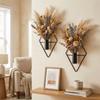 2PCS Iron Wall Hanging Vase Decorative Dried Flower Holder Modern Wall Mount Flower Vase  Bedroom