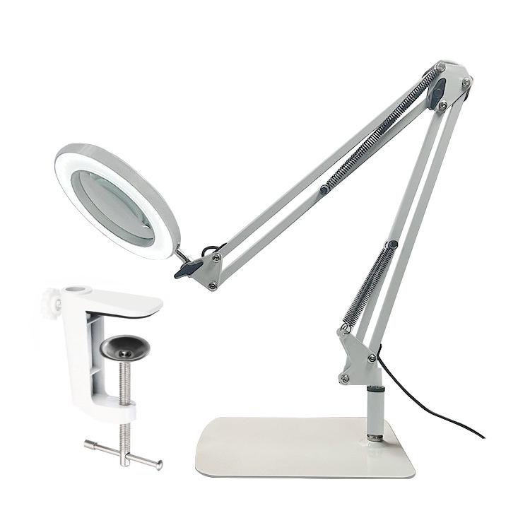 LED Magnifying Desk Lamp for Welding, Tattooing, Nail Care, and Eye Protection