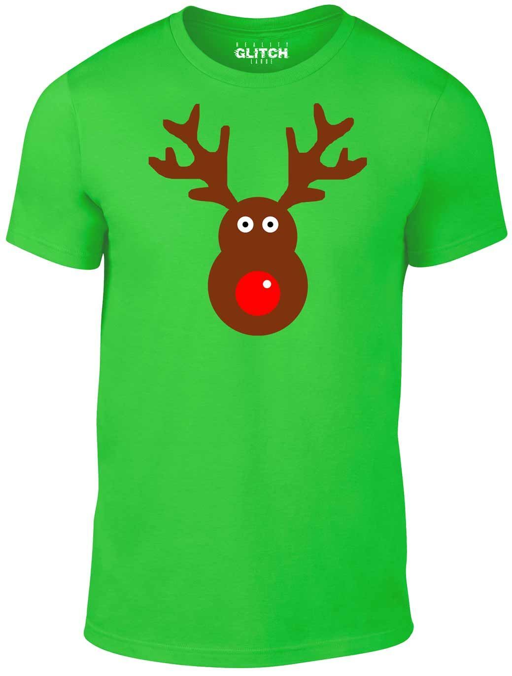 Rudolph Men s T-Shirt Mens Womens Tees Top Reindeer Festive Xmas Gift Red Nose Christmas Santa 2XL