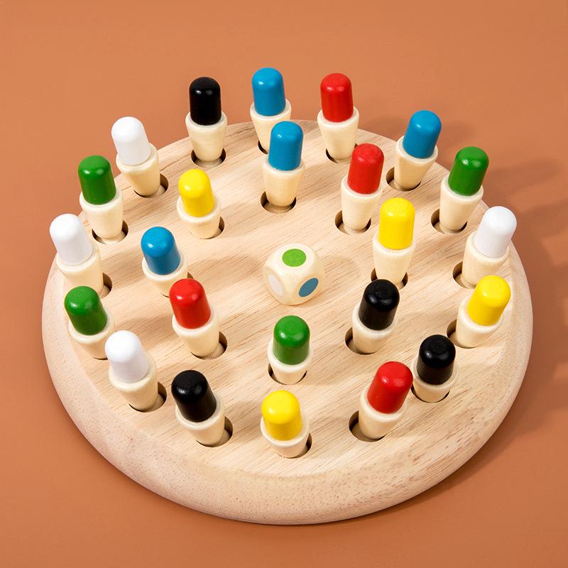 Wooden Memory Chess Game for Kids 4-6: Enhances Logical Thinking & Parent-Child Interaction