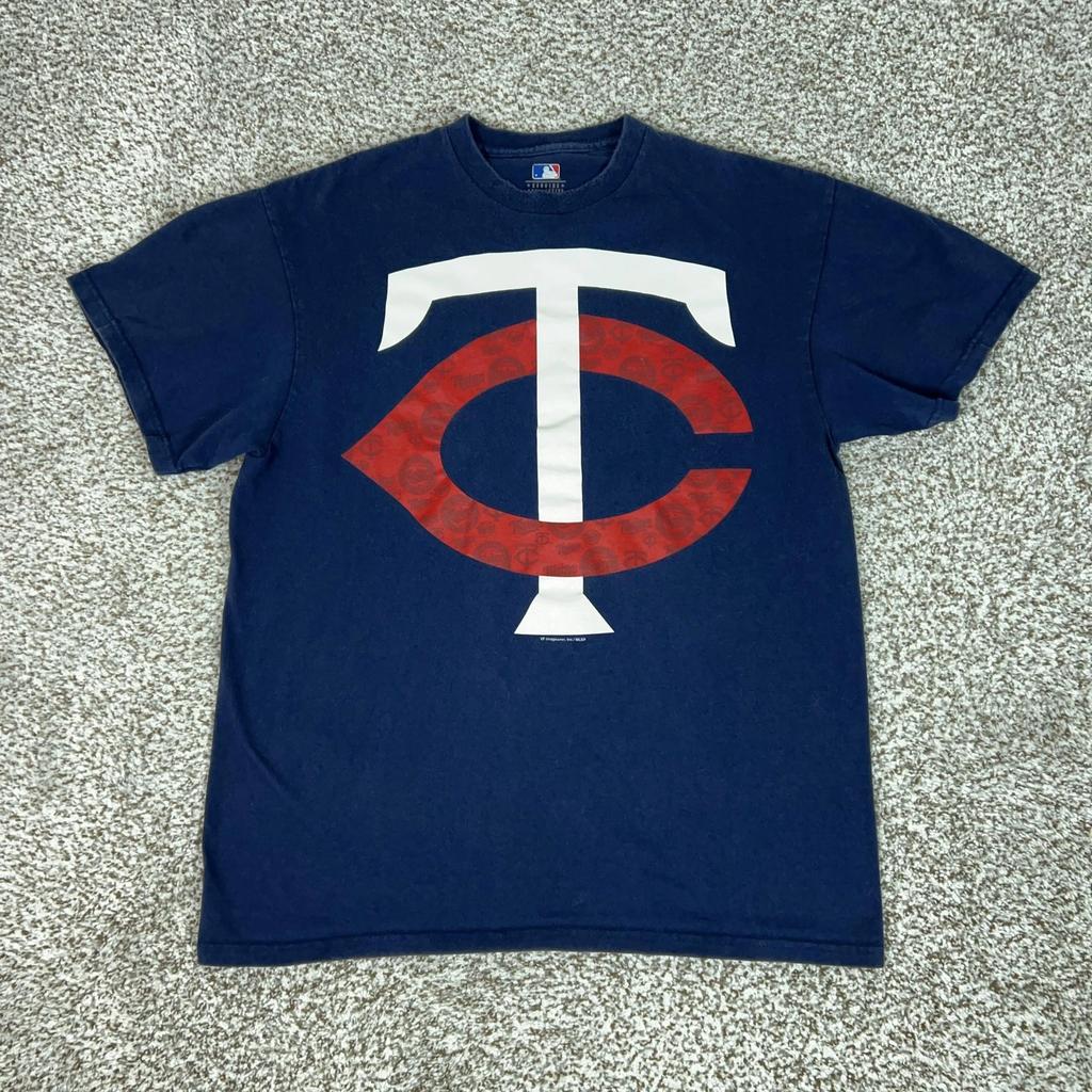 Minnesota Twins Shirt Mens Large Blue MLB Baseball Sports Tee T Big Logo Casual