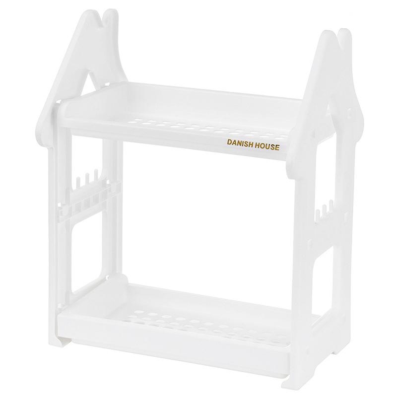 Skrivebord Plastikk Hylle Flerlags Lite Hus Kjøkkenhyller Oppbevaringshylle for Husholdningsartikler