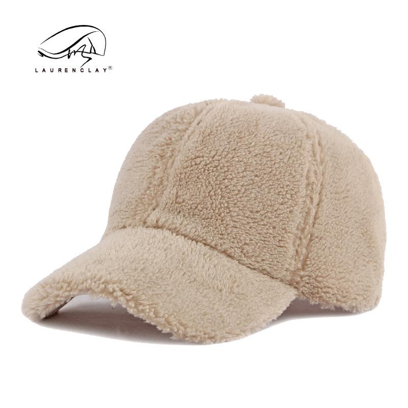 Sun hat children's winter lamb wool baseball cap simple retro light board solid color cap casual versatile