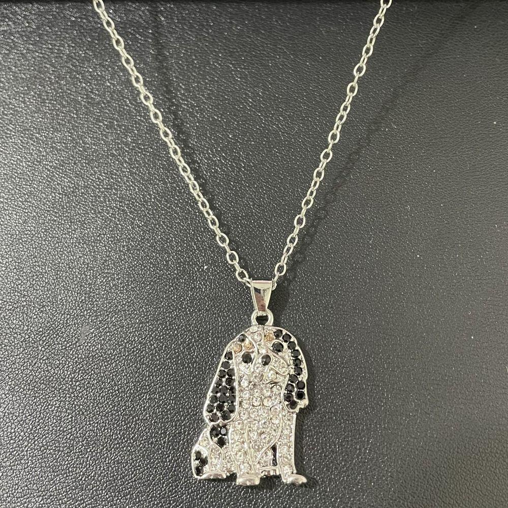 Rhinestone Pet Puppy Necklace Shiba Inu Dog Necklace Exquisite Beagle Pendant  Women Men