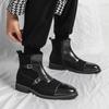 Men’s Motorcycle Boots Retro Street Style Dress Chelsea Boots Tuxedo Wedding Men Ankle Boots Plus Size High Top Large Size