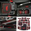 For 2018   Jeep Wrangler JL JLU Accessories Door Mats Gate Slot Mat Cup Pads Red
