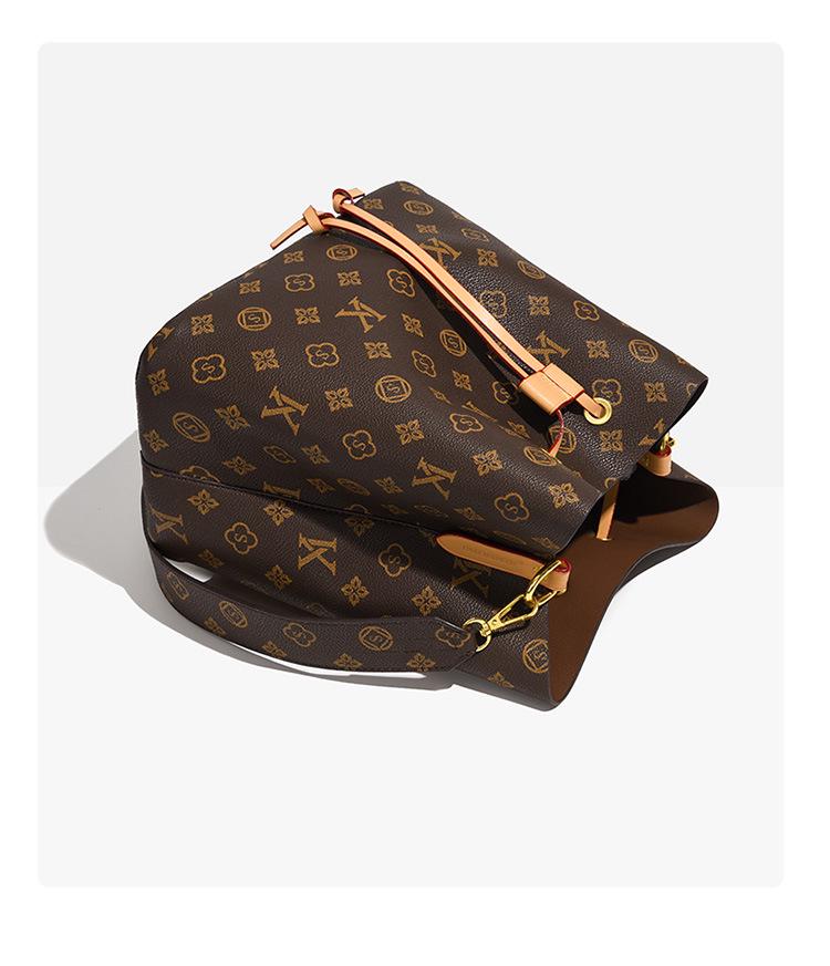 Modna damska torba typu bucket z monogramem - Lato 2025 Torba crossbody i na ramię o dużej pojemności