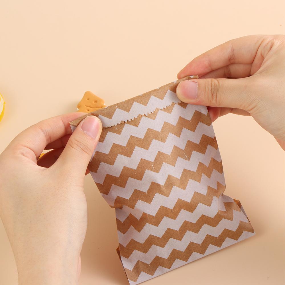 Pastry Tool Wave Dot Wrapping Supplies Candy Biscuit Bags Packing Pouch Kraft Paper Bag Popcorn Bag