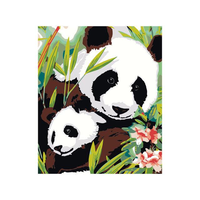 Panda drăguț din desene animate care mănâncă bambus Picturi pe pânză Poze de artă de perete Postere și imprimeuri pentru living Copii Dormitor Decorare pentru casă Fără cadru