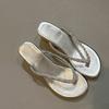 Fashion Fashion Wedge Flip-flops Women's Summer Wear New Round Head Crystal Buckle Non-slip Wear-resistant Cool Mop