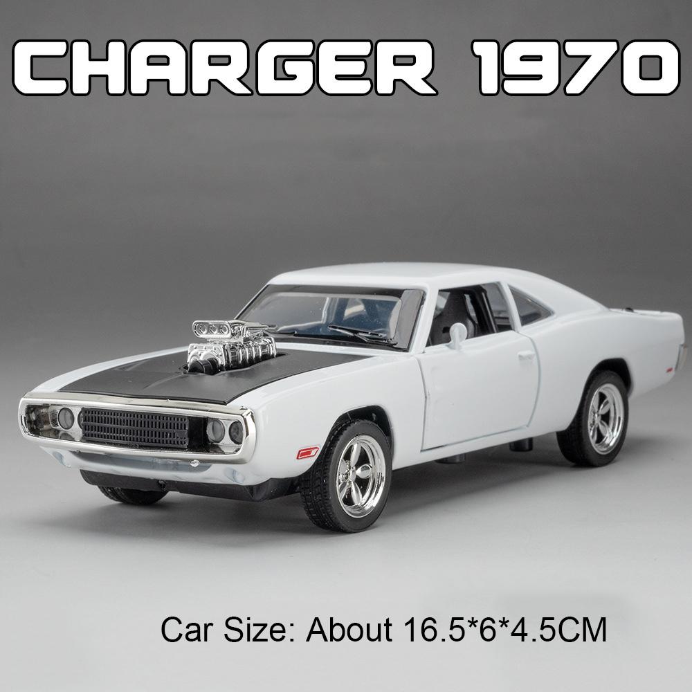 1:32 Eldorado Biarritz Charger 1970 Car Toy Models Alloy Diecast Vehicle Toys Sound Light Doors Opened Pull Back for Kid Gifts