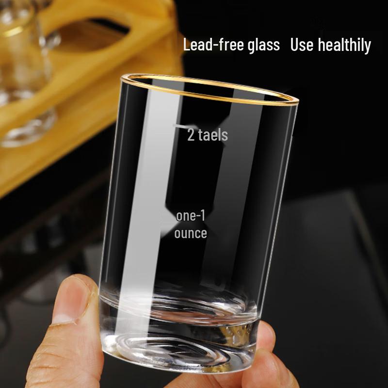 FANKAQI Crystal Glass Baijiu Drinkware Set with Scale