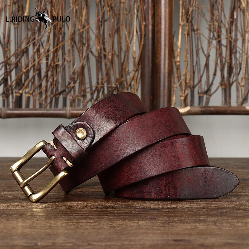 Genuine Leather Belt for Men and Women Retro Pure Cowhide Jeans Belt Korean Style Trendy Genuine Leather Versatile Universal