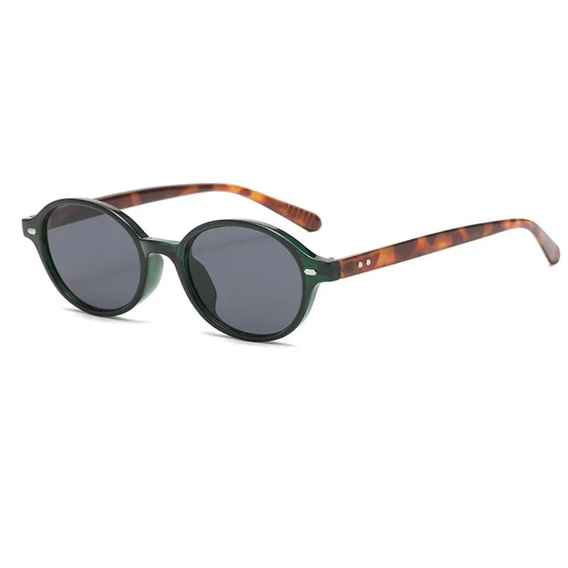 Retro Small Oval Sunglasses Women Men Rivets Shades Fashion Eyewear Luxury Sun Glasses Uv400 Female  Femme Luxe