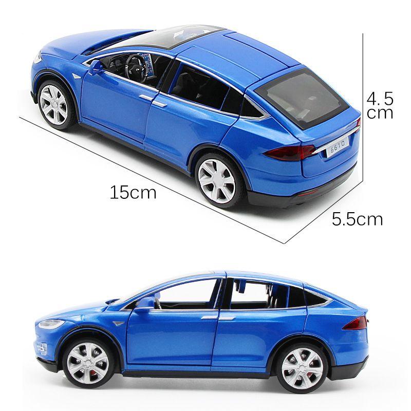 Tesla Model 132 X 90d Suv Diecast Model Car Soundlight Pull Back Kids Toy Gift