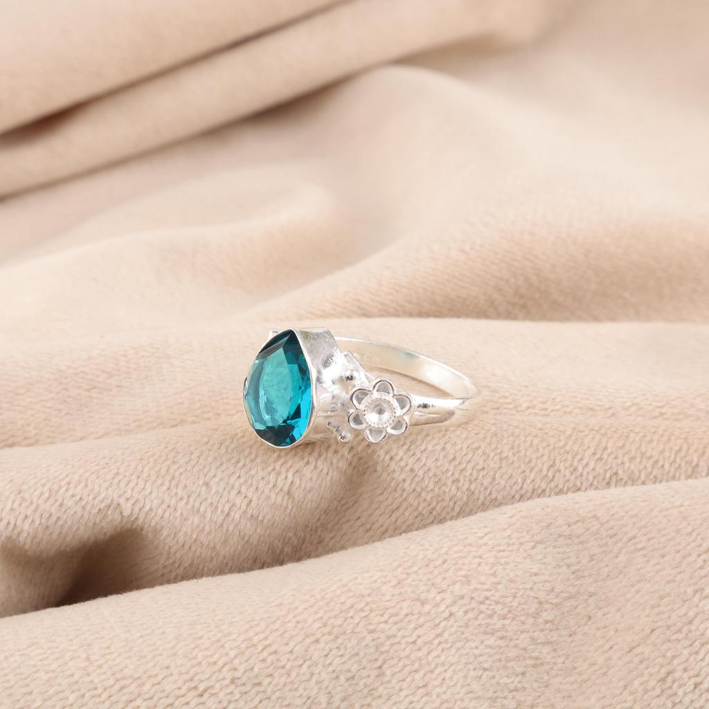 Apatite Handmade Silver Jewelry, 925 Sterling Silver Ring, Handmade Beautiful Gemstone Jewelry, Apatite Ring For Her
