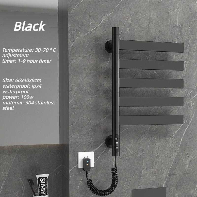 Stainless Steel Towel Bars Intelligent Heating Towel Bars Bathroom Drying Storage Rack Modern Multifunctional Storage Rack