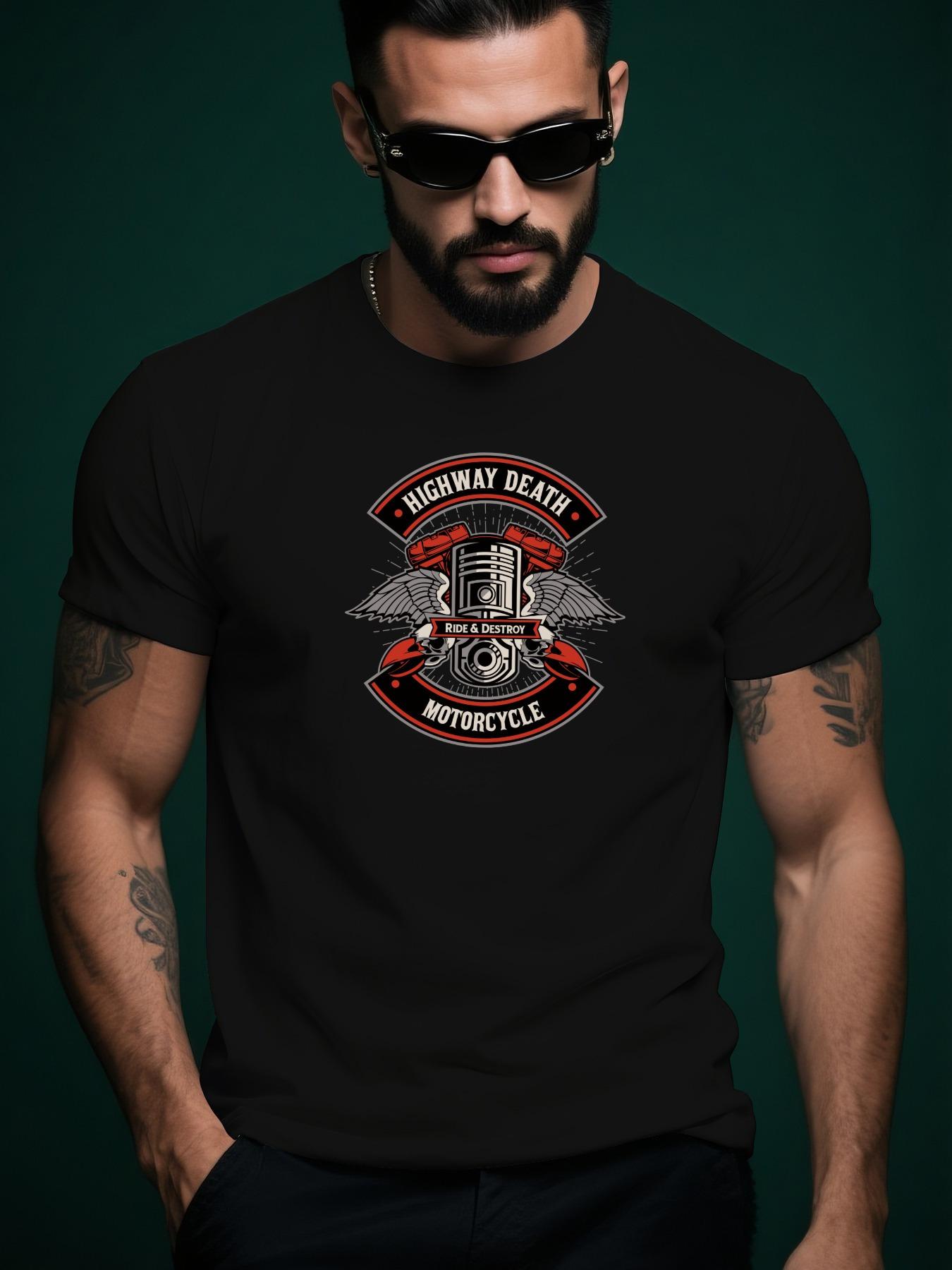 Vintage Tshirt Vintage Motorcycle Piston Skull Graphic Ts... L