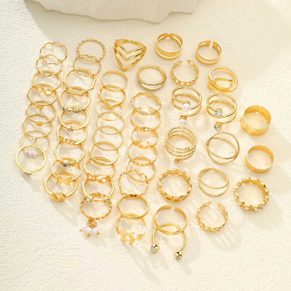 Neues Mode Geometrisches Knöchelringe Set Für Frauen Boho Schmetterling Herz Zirkon Goldfarbe Fingerring Trendiger Party Schmuck Geschenke